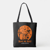 T Rex Halloween Dinosaurus Sinaasappel Spooky Pomp Tote Bag (Achterkant)