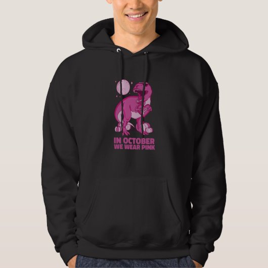 T Rex Halloween October Pink  Men Women Hoodie (Voorkant)
