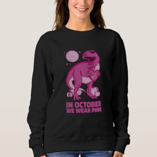 T Rex Halloween October Pink Men Women Trui (Voorkant)