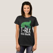 T Rex Hates Bowling Short Arms Dino TRex T-shirt (Voorkant volledig)