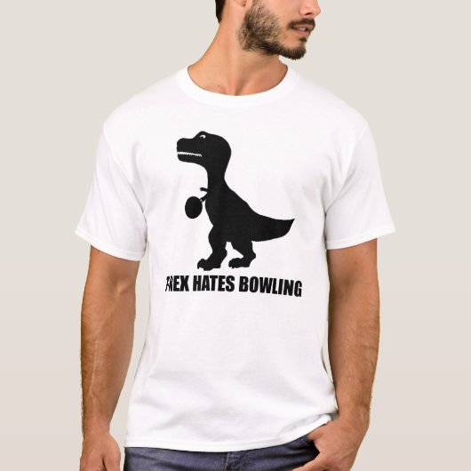 T-Rex Hates Bowling T-Shirt (Voorkant)