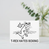 T Rex Hates Boxing Briefkaart (Staand voorkant)