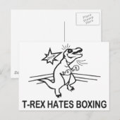 T Rex Hates Boxing Briefkaart (Voorkant / Achterkant)