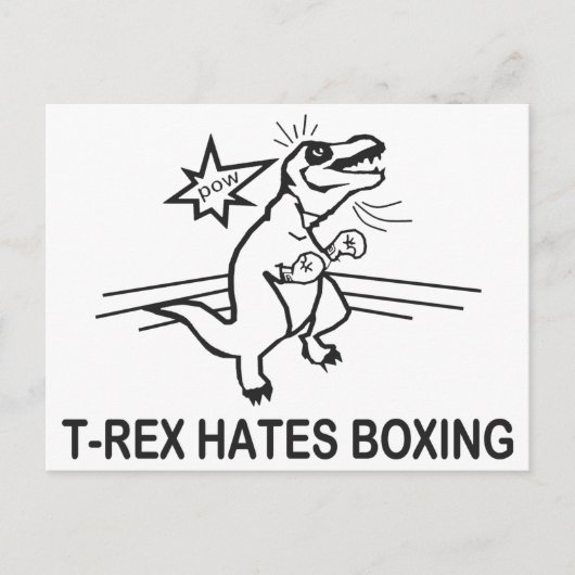 T Rex Hates Boxing Briefkaart (Voorkant)