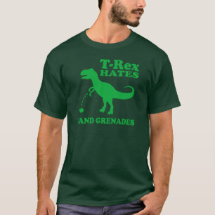 T-Rex Hates Hand Grenades T-shirt