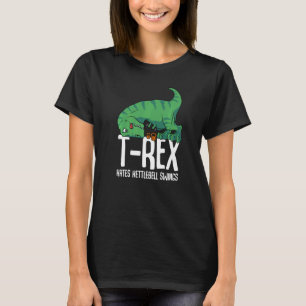 T Rex Hates Kettlebell Gym Short Arms Dino TRex T-shirt