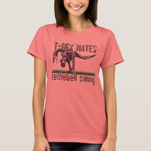 T-REX hates kettlebell swing T-shirt (Voorkant)