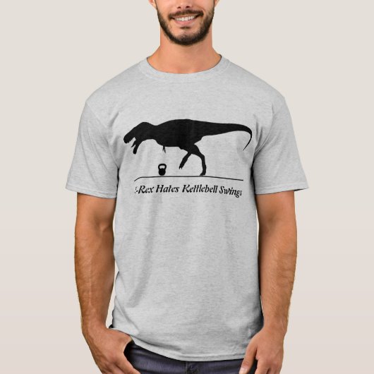 T-Rex Hates Kettlebell Swings T-shirt (Voorkant)