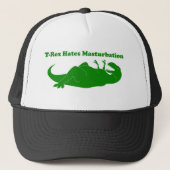 T-rex Hates Masturbation Trucker Hat Trucker Pet (Voorkant)