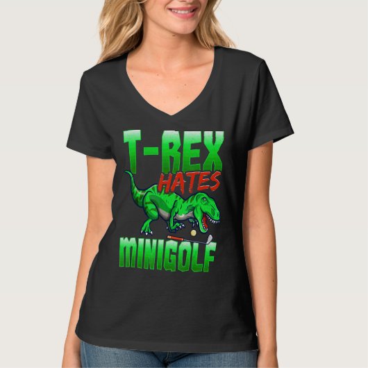 T Rex Hates Minigolf Mini Golf T-shirt (Voorkant)