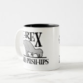 T-Rex Hates Push-Ups $ 18,95 Tweekleurige Koffiemok (Voorkant links)