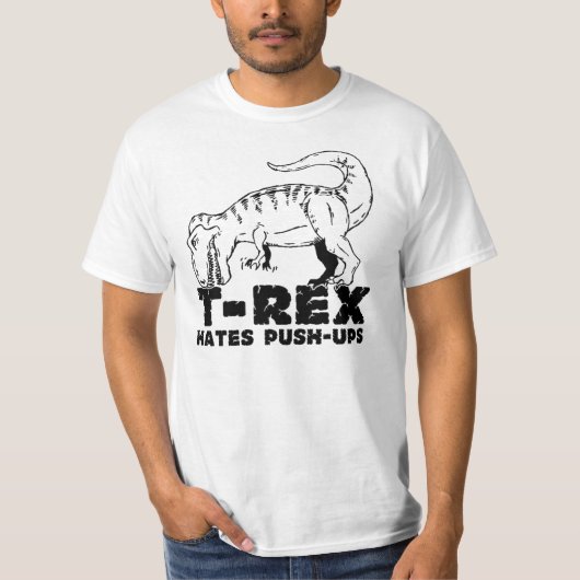 T-Rex Hates Push Ups T-shirts (Voorkant)