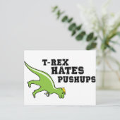 T-rex Hates Pushups Briefkaart (Staand voorkant)