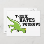 T-rex Hates Pushups Briefkaart (Voorkant / Achterkant)