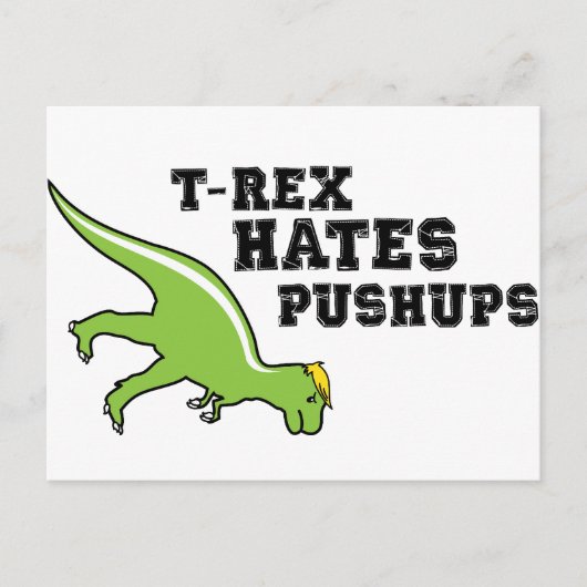T-rex Hates Pushups Briefkaart (Voorkant)