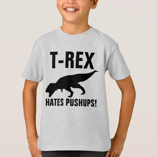 T-REX HATES PUSHUPS! Dinosaur T-shirts (Voorkant)