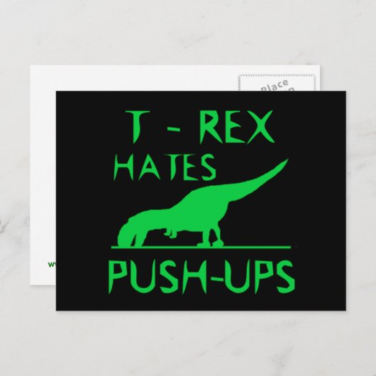 T REX HATES PUSHUPS Funny Dino Design Briefkaart (Voorkant / Achterkant)