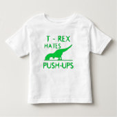 T REX HATES PUSHUPS Funny Dino Design Kinder Shirts (Voorkant)