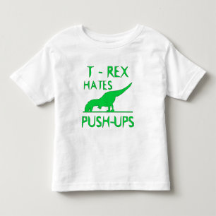 T REX HATES PUSHUPS Funny Dino Design Kinder Shirts