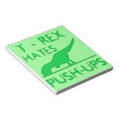 T REX HATES PUSHUPS Funny Dino Design Notitieblok (Schuin)