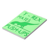 T REX HATES PUSHUPS Funny Dino Design Notitieblok (Linkerzijde)