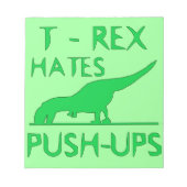 T REX HATES PUSHUPS Funny Dino Design Notitieblok (Voorkant)