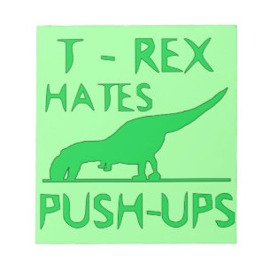 T REX HATES PUSHUPS Funny Dino Design Notitieblok