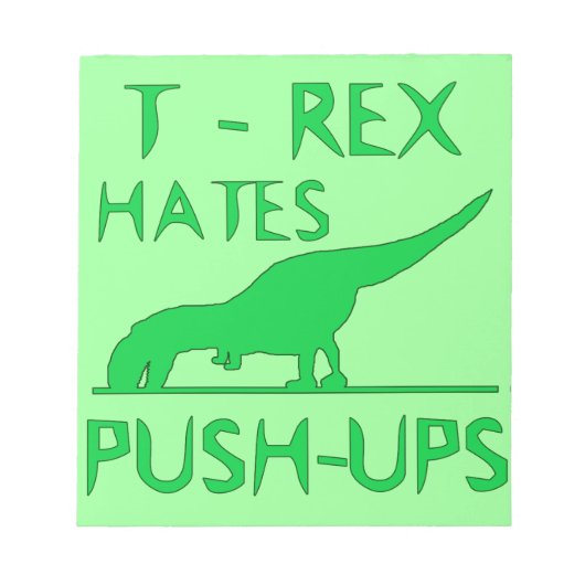 T REX HATES PUSHUPS Funny Dino Design Notitieblok (Voorkant)