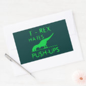 T REX HATES PUSHUPS Funny Dino Design Rechthoekige Sticker (Envelop)