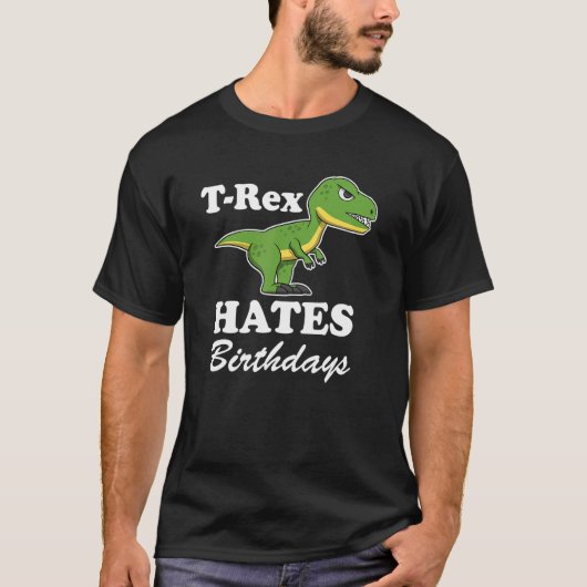T Rex Hates  Quote Arms Dino   Trex T-shirt (Voorkant)