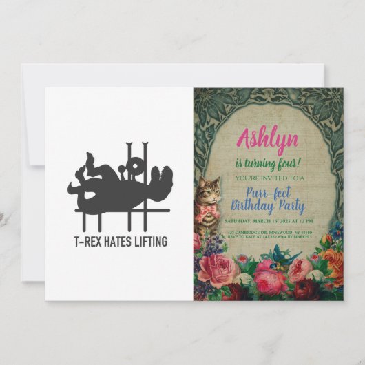 T-rex hates tillen - Kies achtergrondkleur Kaart (Voorkant)