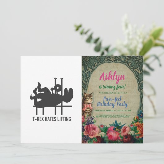 T-rex hates tillen - Kies achtergrondkleur Kaart (Staand voorkant)