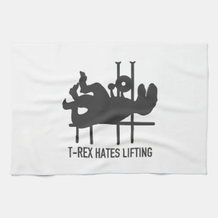 T-rex hates tillen - Kies achtergrondkleur Theedoek