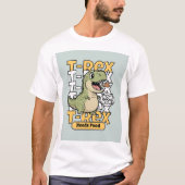 T-Rex heeft voedsel nodig | Grappig dinosaurusontw T-shirt (Voorkant)