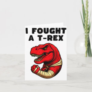 T-rex herstelt-shirt voor jongens met gebroken arm kaart