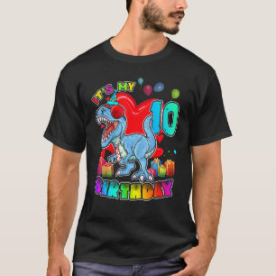 T Rex Het is mijn tiende verjaardag Dinosaur Birth T-shirt
