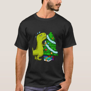 T Rex Het Struggle Tree-cadeau voor Kerstmis T-shirt