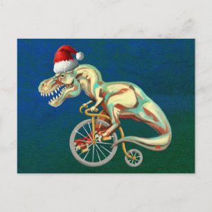 T-Rex Hipster Christmas Briefkaart