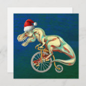 T-Rex Hipster Christmas Feestdagenkaart (Voorkant / Achterkant)