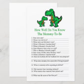 T-rex Hoe goed ken je baby shower-spel (Voorkant / Achterkant)