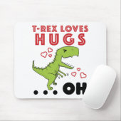T-Rex houdt van Hugs Funny TRex Short Arms Meme Muismat (Met muis)