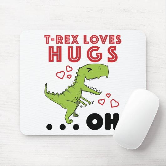T-Rex houdt van Hugs Funny TRex Short Arms Meme Muismat (Met muis)