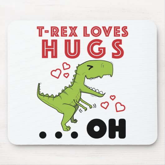 T-Rex houdt van Hugs Funny TRex Short Arms Meme Muismat (Voorkant)