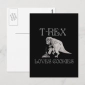 T-Rex houdt van koekjes Briefkaart (Voorkant / Achterkant)