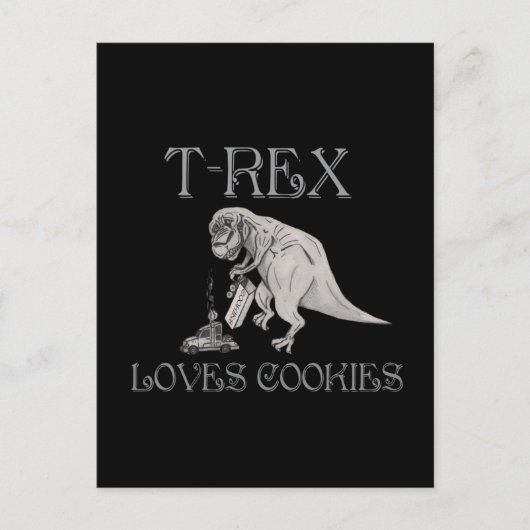 T-Rex houdt van koekjes Briefkaart (Voorkant)