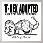 T-Rex houdt van Pushups Poster (Voorkant)