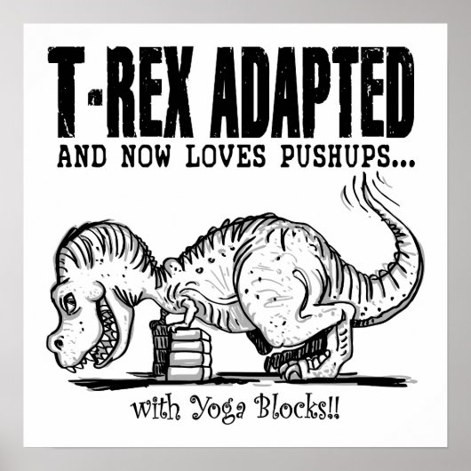 T-Rex houdt van Pushups Poster (Voorkant)
