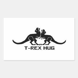 T-Rex Hug-sticker Rechthoekige Sticker