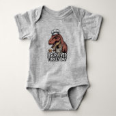 T-Rex I Survived Turkey Day Chef  Romper (Voorkant)