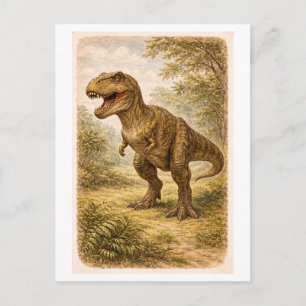 T-Rex-illustratie in vintage stijl Briefkaart